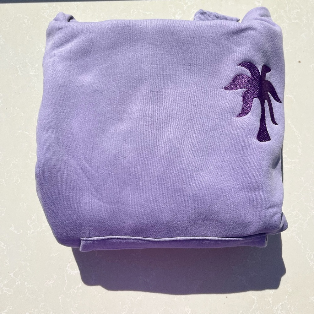 "To Live For the Hope of it All" Pink Palm Puff Hoodie in Lilac (XS) -Never worn